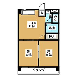 伊藤マンション 2LDKの間取図画像