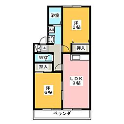 ヒルズ千代田 2LDKの間取図画像