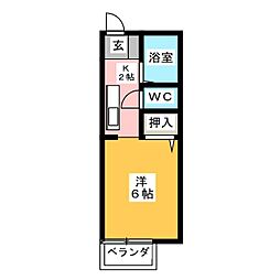 ケイハウス 1Kの間取図画像
