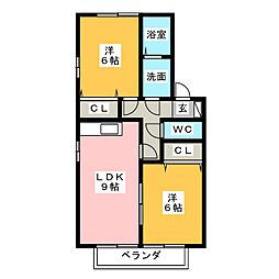 ベルウッド 2LDKの間取図画像