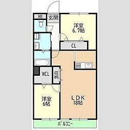 ホワイトフォーラム2 2LDKの間取図画像