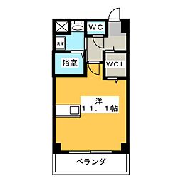 プレミアムキャッスル守山 ワンルームの間取図画像