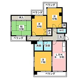 サンシティー小幡 4LDKの間取図画像