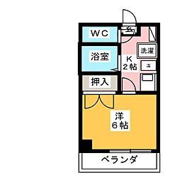 ＪＭオオダカ 4階1Kの間取り