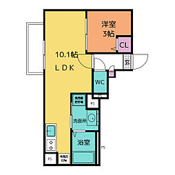 名古屋市緑区大高町字鶴田アパート 1LDKの間取図画像