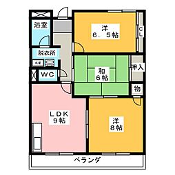 メゾンロアール 3DKの間取図画像