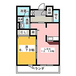 PRIUS滝ノ水 1LDKの間取図画像