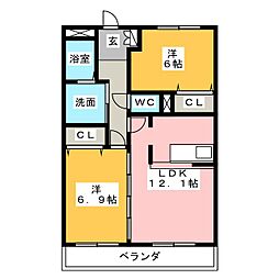 フォレスタ 2LDKの間取図画像