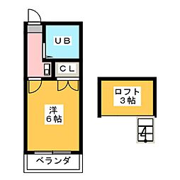 シーズンコート有松 1Kの間取図画像