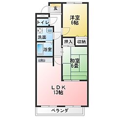 ハウスパンドビュー 2LDKの間取図画像