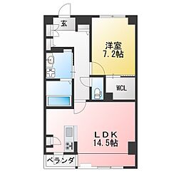 エクレール桶狭間ウイングA 1LDKの間取図画像