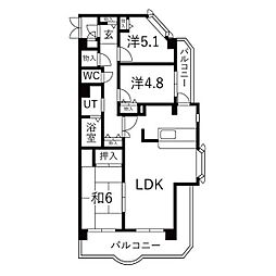 エクセリーヌ有松 3LDKの間取図画像