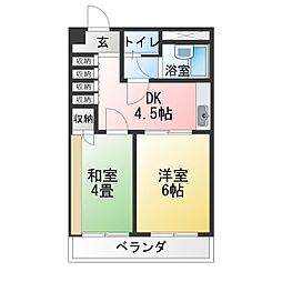 山源ハウス 2Kの間取図画像