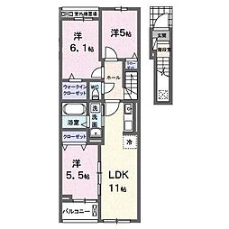 アイリス 相原 3LDKの間取図画像