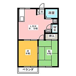 コーポ公寿 2LDKの間取図画像