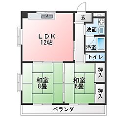 メゾン樹海 2LDKの間取図画像