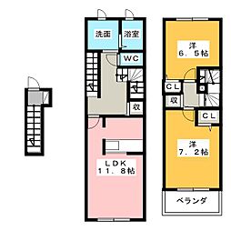 アプリコット1 2LDKの間取図画像