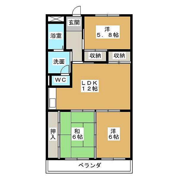 第5グランドハイツ服部 ｜愛知県名古屋市港区宝神３丁目(賃貸マンション3LDK・4階・67.84㎡)の写真 その2