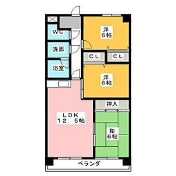 サンモール富信 3LDKの間取図画像