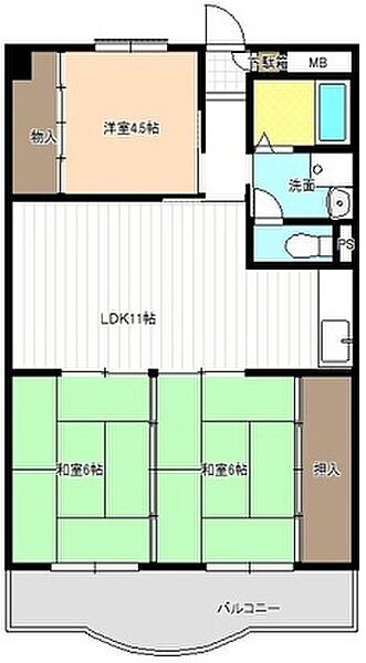 光ハイツ ｜愛知県名古屋市港区油屋町３丁目(賃貸マンション3LDK・4階・62.37㎡)の写真 その2