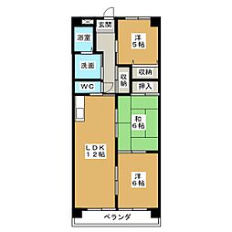 陽明ハイツ 3LDKの間取図画像