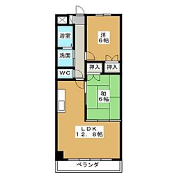 センチュリーパーク正保1番館 3階2LDKの間取り