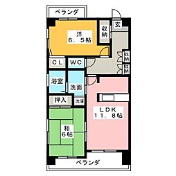 シティーガーデン善進本町 2LDKの間取図画像