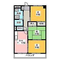 サイレントヴィラ 3DKの間取図画像