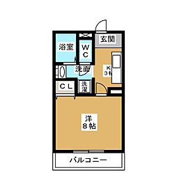 ライフステージ正徳 1Kの間取図画像