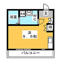LE　COCON新川町　I 2階1Kの間取り