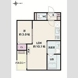 Jack kawamaI 1LDKの間取図画像