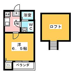 ラピュタ7 1Kの間取図画像