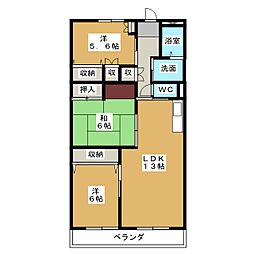 第三光ハイツ 3LDKの間取図画像