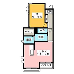 ベレオ稲永 1LDKの間取図画像