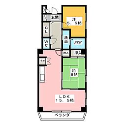 プレアール名古屋神宮寺 2LDKの間取図画像