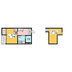 M'stomorrow ワンルームの間取図画像