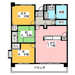 スクエア名古屋港 2SLDKの間取図画像