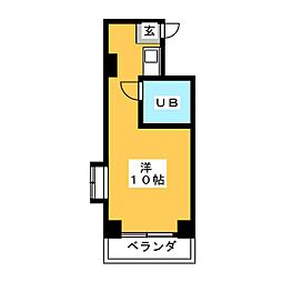 ラフィネ浜 ワンルームの間取図画像