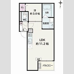 Jack kawamaII 1LDKの間取図画像