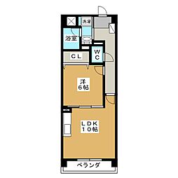 アベリア 1LDKの間取図画像