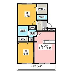 グランドール正徳 2LDKの間取図画像