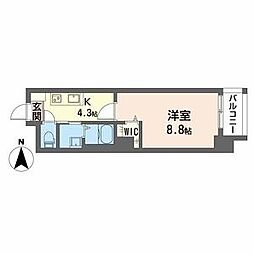 グランテラス港 1Kの間取図画像