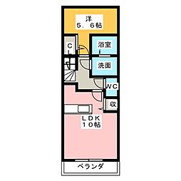 ベルシティ 1LDKの間取図画像