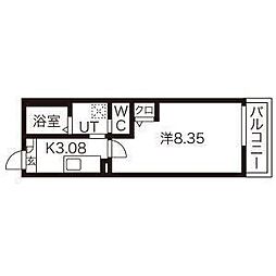 Jacknishiki2 1Kの間取図画像