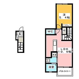 グリーンパークサイド 1LDKの間取図画像