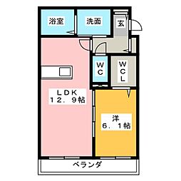 エイトスクエア 1LDKの間取図画像