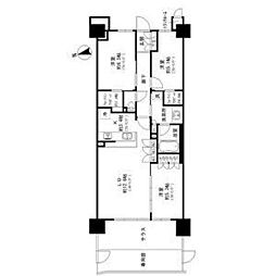 パークホームズLaLa名古屋みなとアクルス 3LDKの間取図画像