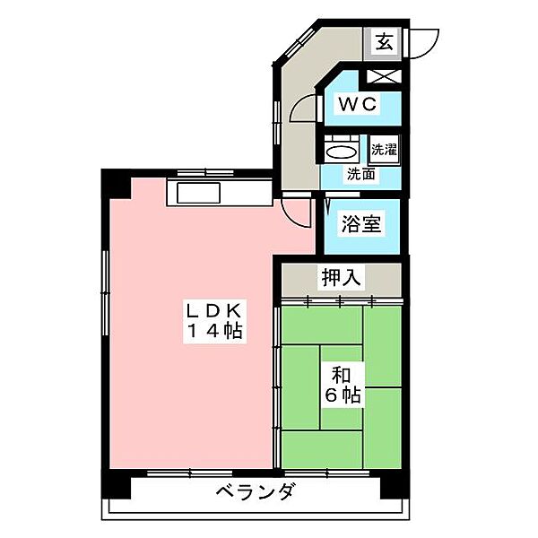 幸和マンション ｜愛知県名古屋市名東区八前２丁目(賃貸マンション1LDK・4階・46.36㎡)の写真 その2