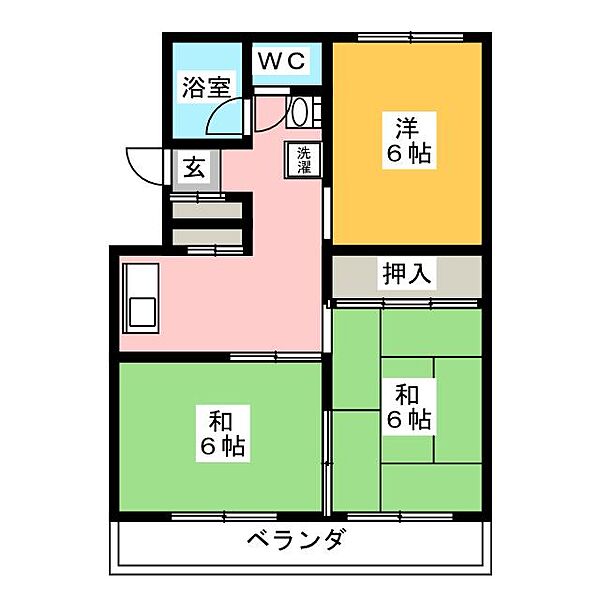 第2大幸ハイツ ｜愛知県名古屋市名東区亀の井２丁目(賃貸マンション3DK・4階・42.93㎡)の写真 その2