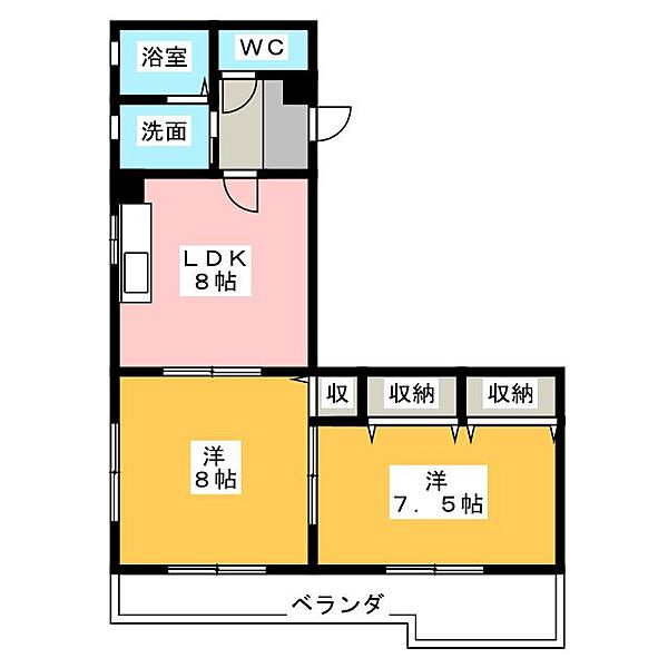 フォアール ｜愛知県名古屋市名東区山の手３丁目(賃貸アパート2DK・2階・52.26㎡)の写真 その2